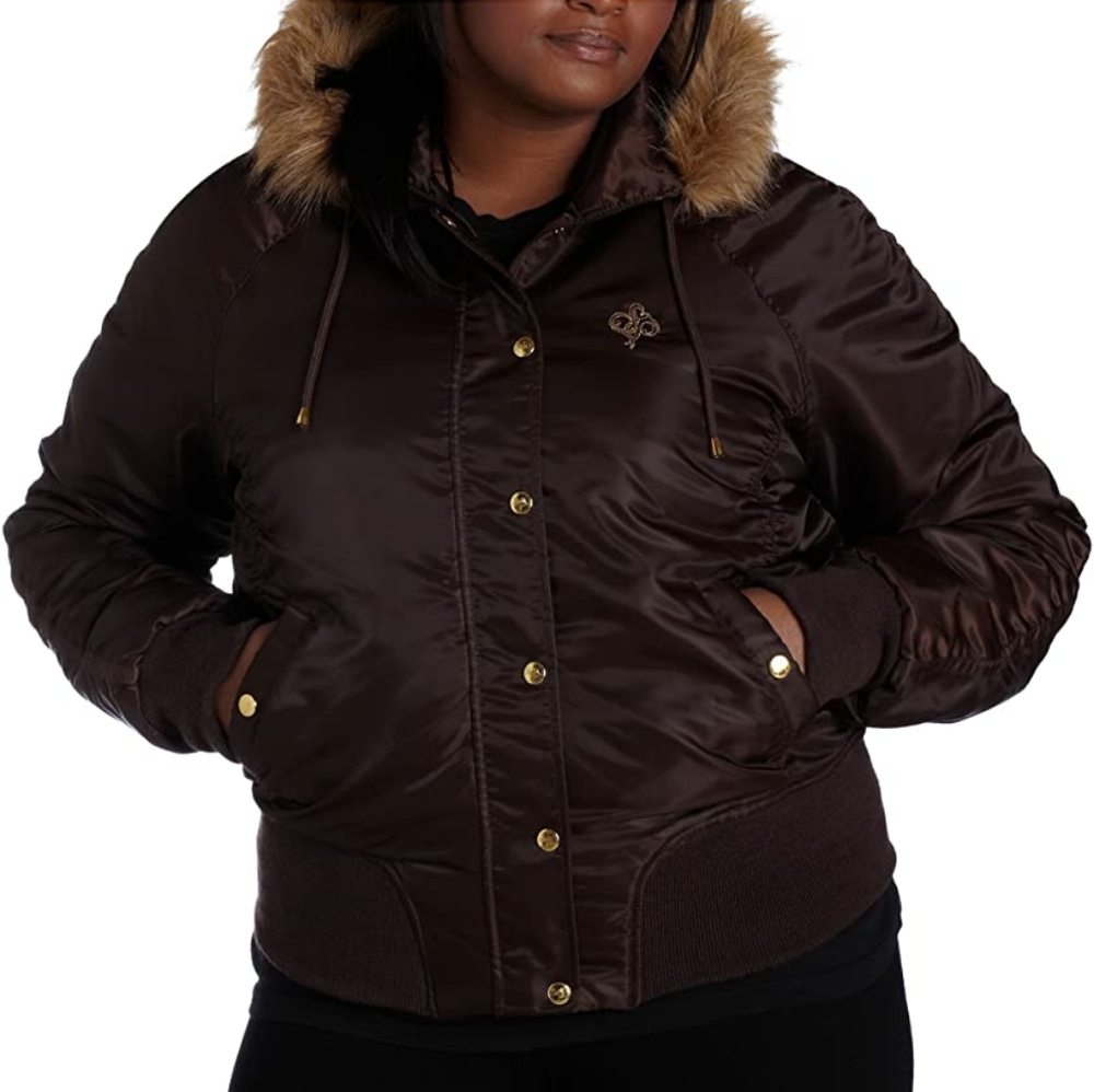 Women's Medium South Pole Puffer Jacket w Faux Fur